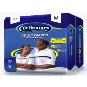 Dr. Brown's - Adult Unisex Diapers - Medium -10 Count