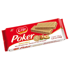 Lago poker wafer hazelnut 150g