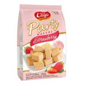 Lago Mini Party strawberry Wafers 250g