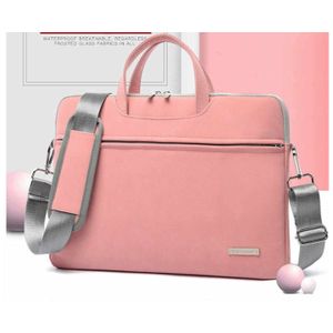 Women PU Leather Laptop Bag 15.6 Inch - Pink
