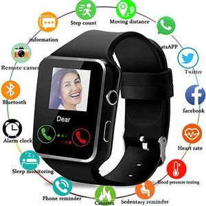 X6 Smart Watch HD Touch Screen Support Micro SIM Card-Black