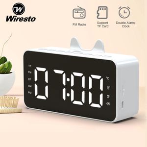 Wiresto Portable Wireless Bluetooth Speaker LED Alarm Clock