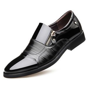 Mens Slip On Formal Shoes Fashion Soft Leather Shoes Black