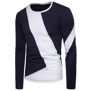 Trendy Long Sleeve T-Shirt - Blue & White