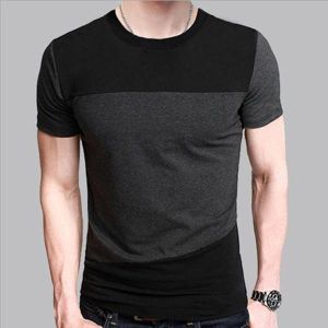 Danami Black Grey Contrast Round Neck T-Shirt