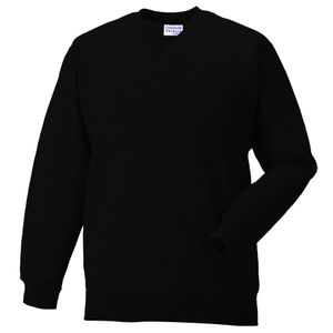 Danami Plain V Neck Sweatshirt- Black