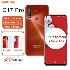 Oukitel C17 Pro 6.35-inch Android 9.0 With Back Case(4GB RAM 64GB ROM)Cortex A53 2.0GHz Triple Rear Cameras 4G Smartphone-RED