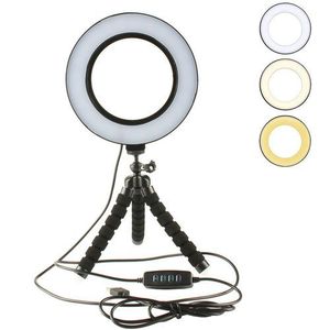 LED Ring Light Tripod For YouTube Selfie With Variable Three Colors