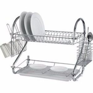 16" Stainless Steel Dish Drainer With Cup And Cutlery Holder