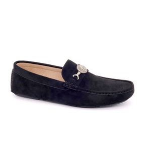 Men Suede Loafer Casual Shoe - Black