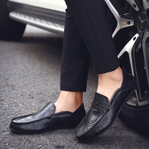 Leather Casual Shoes Men High Quality 2020 Mens Loafers Moccasins Breathable Slip On Black Driving Shoes