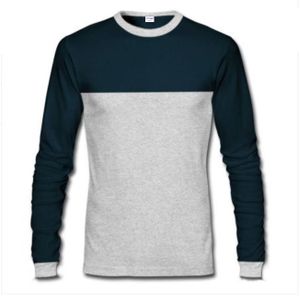 Danami Long Sleeve T-Shirt- Navy Blue & Grey