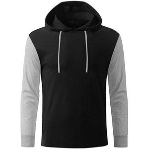 Danami Long Sleeve Hooded T-Shirt- Black & Grey