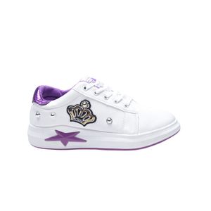 Star Crowned Queen Ladies Sneakers - White And Purple