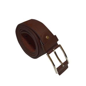 Men's Brown Leather Mouth Buckle Belt