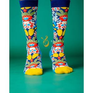 Male Quality Cotton Flower Multicolored Shape Socks