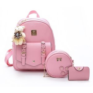3in1 Pink Leather Back Pack