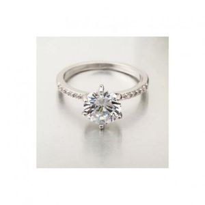 Diamond Round Princess Engagement Ring Silver
