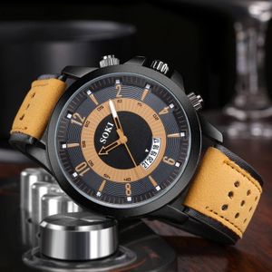 Soki Men's Sport Military Quartz Wrist Watch-Light Brown