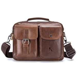 Mens Leather Messenger Bag Retro Laptop Bag Business Briefcase Shoulder Bag