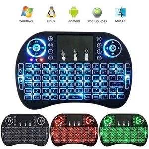 Wireless Keyboard Mini Wireless Touchpad Keyboard Adjustable Speed Air Mouse Game Keyboard With Backlight(Black)