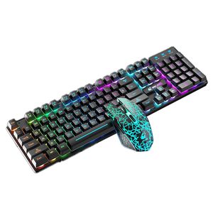 ZIYOULANG T3 Wireless Charging Gaming Lighted Keyboard And Mouse Set(Black Rainbow Light)