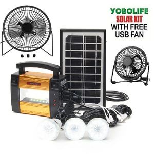 YOBOLIFE SOLAR ENERGY KIT PORTABLE +3 BULBS AND FREE USB FAN