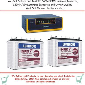 Luminous Complete 1.5KVA/24V Inverter Battery Delivery And Installation